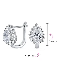 Bling Jewelry Timeless Elegant Cz Cubic Zirconia Stud Earrings Teardrop Huggie Sterling Silver