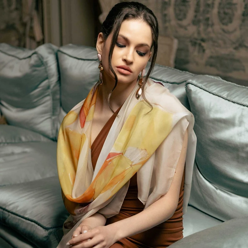 Sonia - Large Silk Scarf for Women