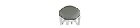 Backless Swivel Counter Stool with Faux Leather and Nailhead Trim