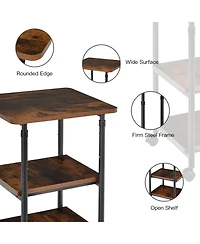 3-tier Adjustable Printer Stand with 360° Swivel Casters