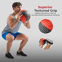 Sunny Health & Fitness Medicine Ball 15LBS, Non-slip Grip