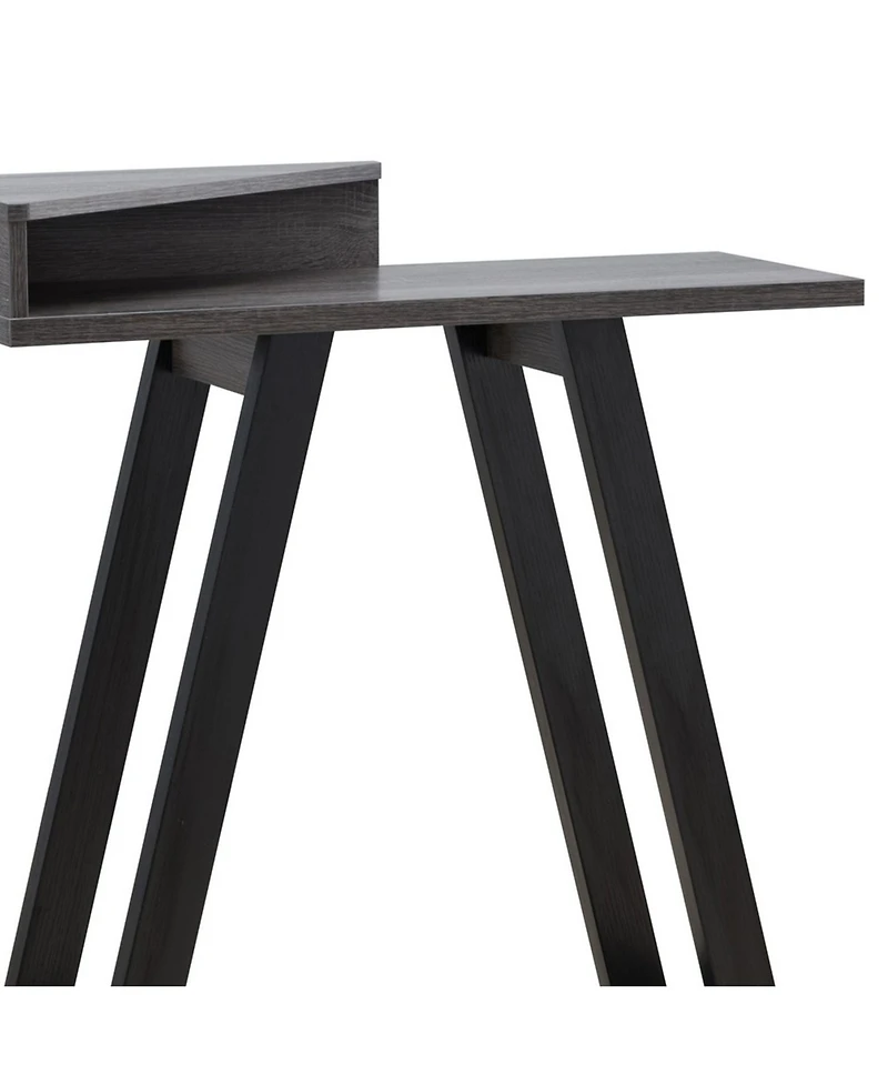 Modern Wood Console Table with Corner Storage Compartment