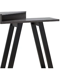 Modern Wood Console Table with Corner Storage Compartment