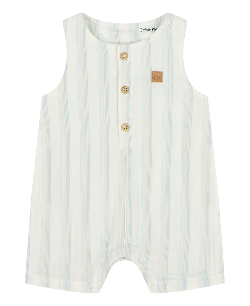 Calvin Klein Baby Boys Striped Gauze Sunsuit