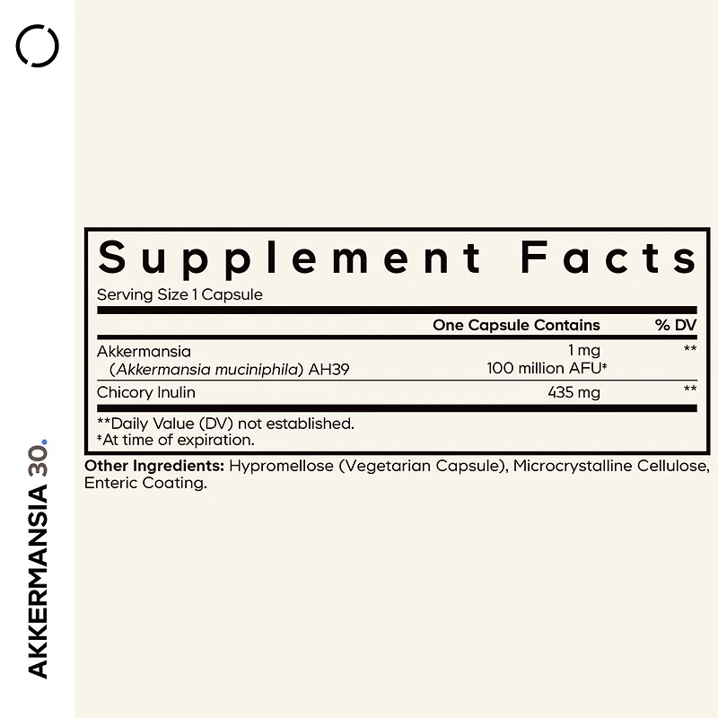 Codeage Akkermansia Synbiotic Supplement - 100 Million Afu Akkermansia Probiotic & Chicory Inulin Prebiotic - Chicory Root - 1 Capsule Per Serving