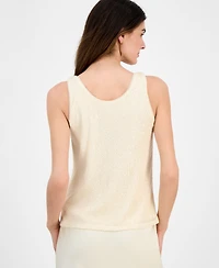 Anne Klein Women's Sequin Double-Scoop Sleeveless Tank