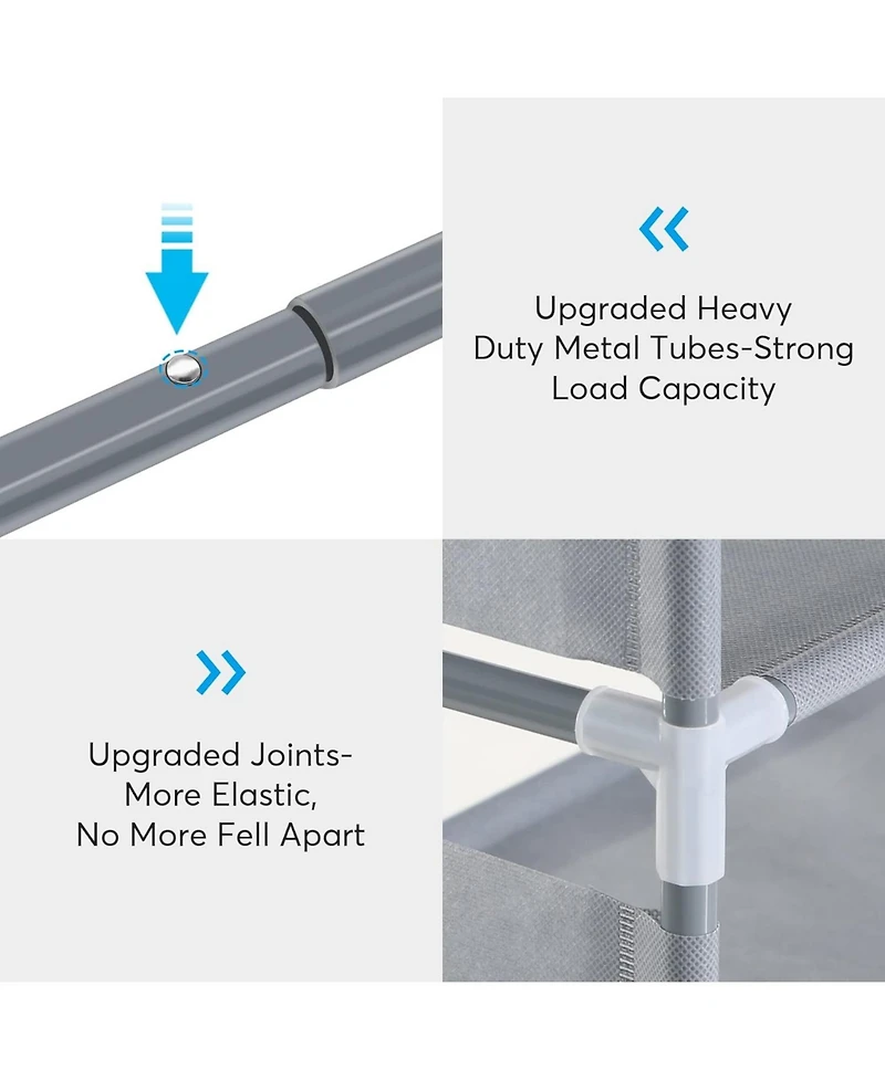 Tribesigns 10 Tiers Enterway Shoe Rack, Large Capacity Home Shoe Rack, Tall Metal Shoe Storage Organizer for 50 Pairs, Space Saving Shoe Organization