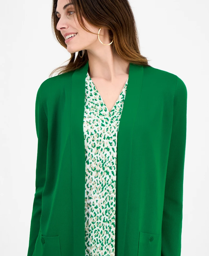 Anne Klein Petite Malibu Patch-Pocket Cardigan