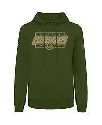 LevelWear Men's Olive Boston Bruins Podium Pullover Hoodie