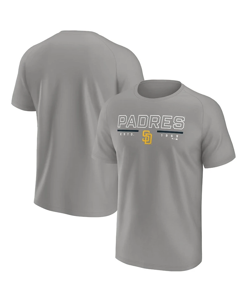 Fanatics Men's Gray San Diego Padres Raglan T-Shirt