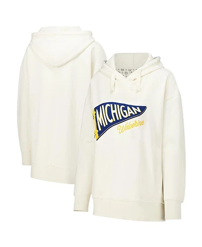Pressbox Women's Cream Michigan Wolverines Marni Pullover Hoodie