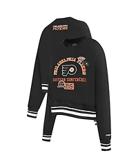 Pro Standard Women's Black Philadelphia Flyers Area Code Cropped Pullover Sweatshirt