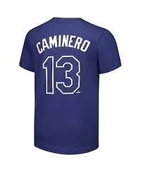 Nike Big Boys and Girls Junior Caminero Navy Tampa Bay Rays Name Number T-Shirt