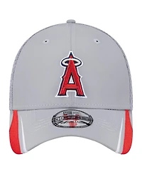New Era Men's Gray Los Angeles Angels Linear 39Thirty Flex-Fit Hat