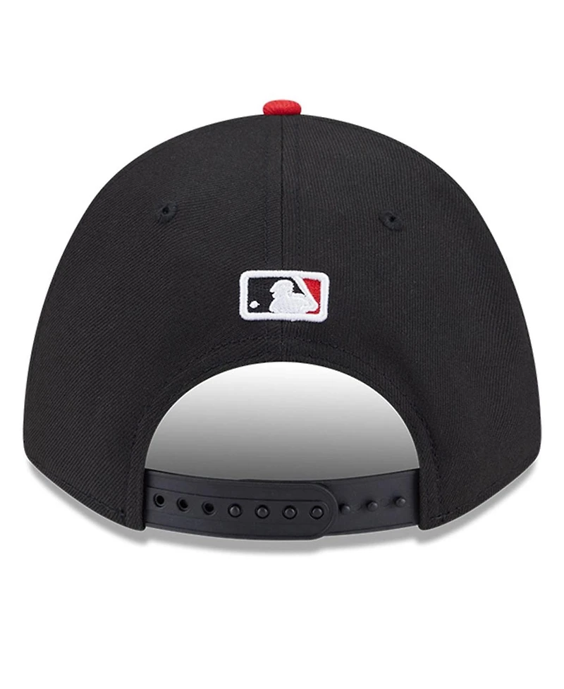 New Era Men's Black/Red Cincinnati Reds Player Replica 9Forty Adjustable Hat