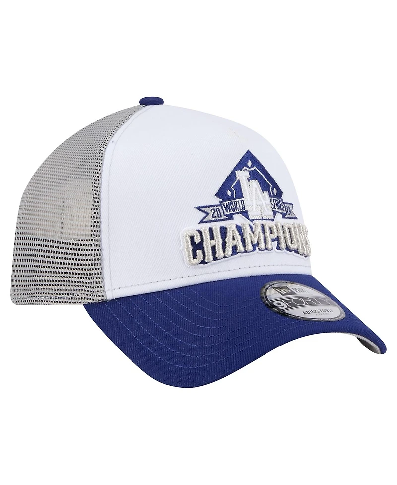 New Era Men's White Los Angeles Dodgers 2024 World Series Champions 9Forty Adjustable Hat