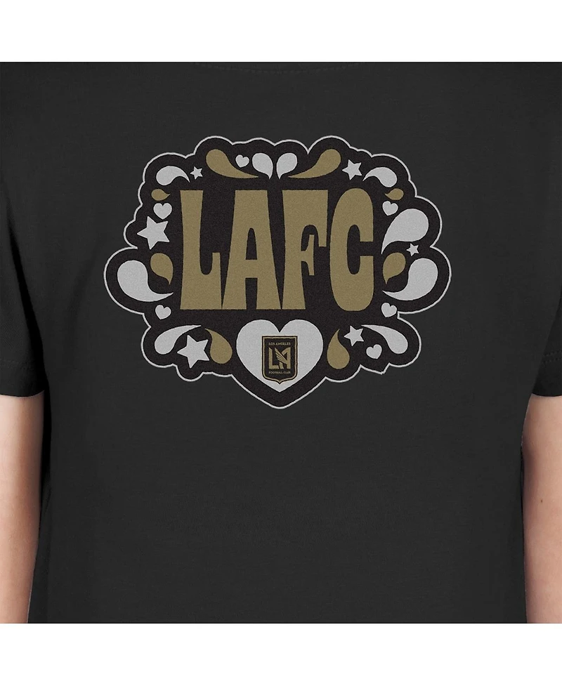New Era Big Girls Black Lafc Bubble Heart T-Shirt