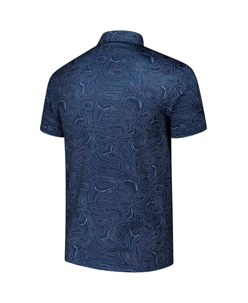 Flomotion Men's Navy The Players Toothy Topo Polo Shirt