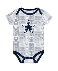 Outerstuff Baby Boys and Girls Dallas Cowboys Play Day Bodysuit, Set of 3