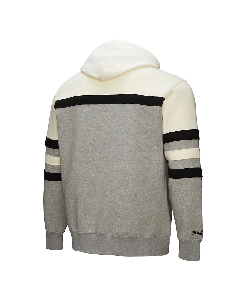 Mitchell & Ness Men's Heather Gray Cincinnati Bengals Head Coach Vintage Logo Pullover Hoodie
