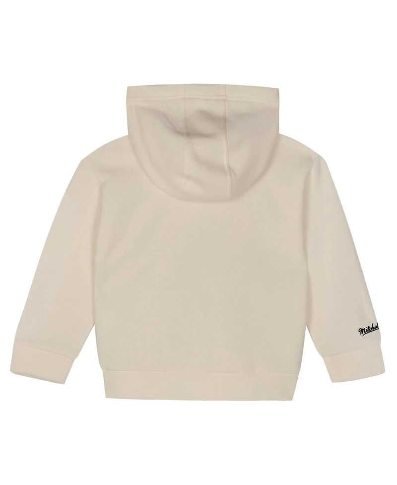 Mitchell & Ness Toddler 2-Piece Cream Chicago Bulls Hang Time Oversized Pullover Hoodie and Pants Set