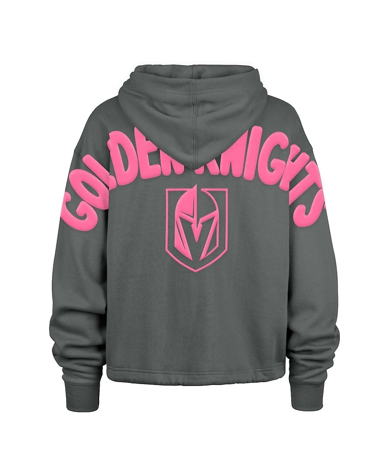 '47 Brand Women's Gray Vegas Golden Knights Bright Side Venice Cropped Pullover Hoodie