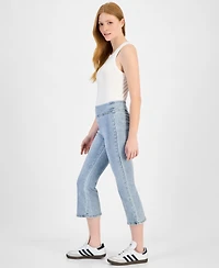 Dkny Jeans Petite High-Rise Cropped Flared-Leg Pull-On