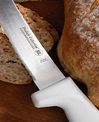 Ergonomic Stainless Steel Bread Knife, Curved Serrated, 9"