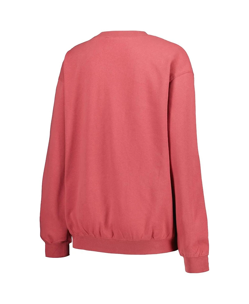 Soft as a Grape Women's Red Philadelphia Phillies Pigment Dye Pullover Sweatshirt