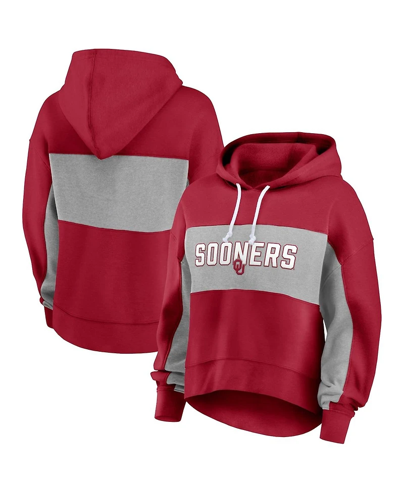Fanatics Women's Crimson Oklahoma Sooners Filled Stat Sheet Pullover Hoodie
