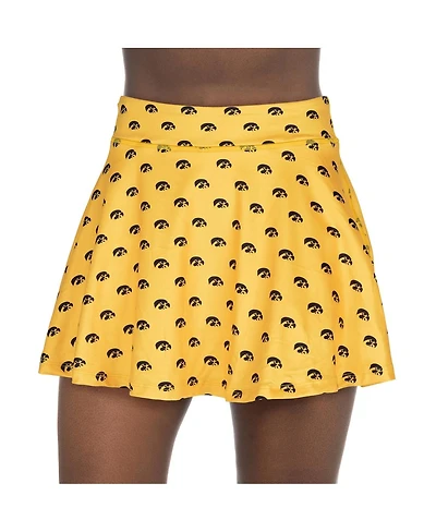 ZooZatz Women's Gold Iowa Hawkeyes All-Over Print Flowy Skort