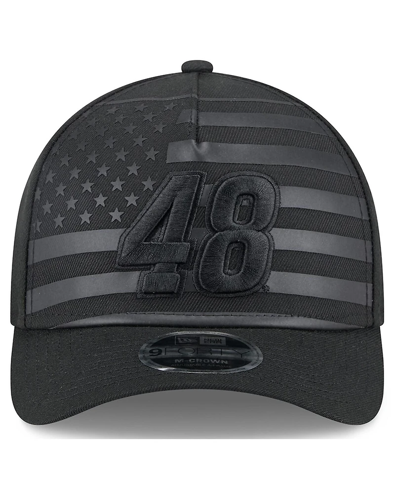 New Era Men's Black Alex Bowman American Flag 9FORTY M-Crown A-Frame Adjustable Hat