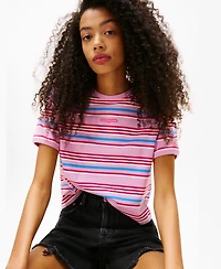 Tommy Jeans Women's Regular Fit Script Stripe Logo Tee