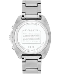 Coach Men's Charter Silver Tone Stainless-Steel Bracelet Watch, 39mm