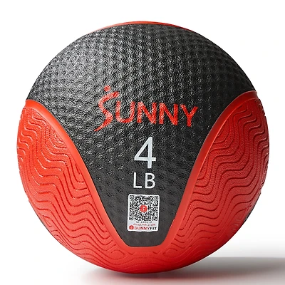 Sunny Health & Fitness Medicine Ball 4LBS, Non-slip Grip