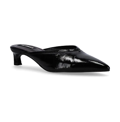 Tessa Onix Black Leather Mules