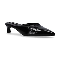 Tessa Onix Black Leather Mules