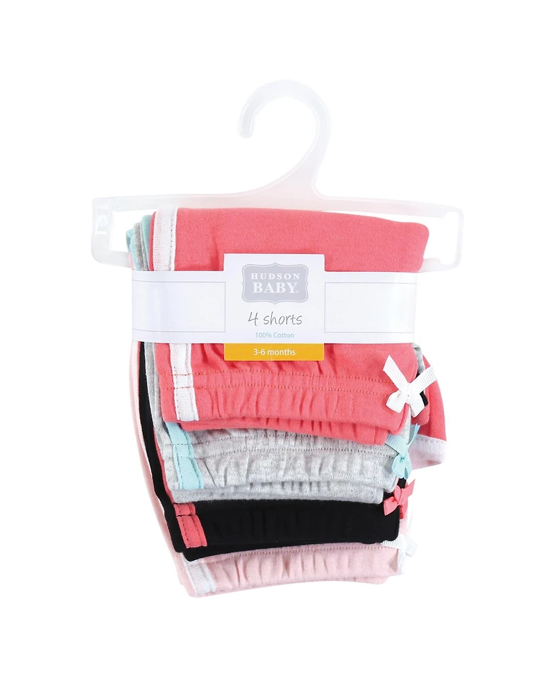 Hudson Baby Girls Shorts Bottoms 4-Pack