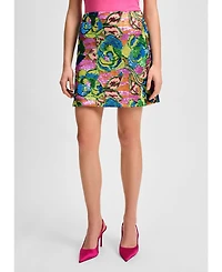 Isaac Mizrahi Women's Sequin Floral Mini Skirt