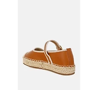 Ostac Genuine Leather Mary Jane Espradrilles