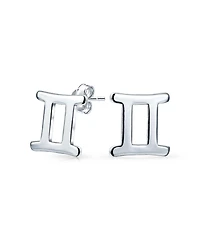 Bling Jewelry Tiny Simple Gemini Astrology Horoscope Zodiac Stud Earrings .925 Sterling Silver