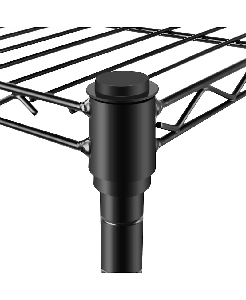 Simple Deluxe Heavy Duty 3-Shelf Shelving with Wheels, Adjustable Storage Units, Steel Organizer Wire Rack, 23" W x 13" D x 33" H, Black