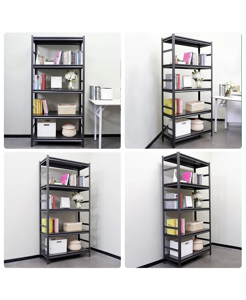 Storage Shelves 5 Tier Heavy Duty Metal Shelving Unit Adjustable Shelving Units and Storage Rack Kitchen Garage Shelf H72 W35.4 D15.7