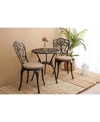 Streamdale Best-selling 3-pc rust-resistant aluminum bistro set w/ cushions