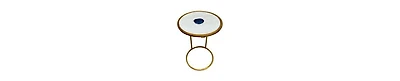 Marble & Agate Inlay End Table – Foil Finish Iron Frame for a Luxe Look