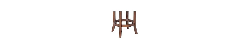 Wood Counter Stool – 360° Swivel Seat with Faux Leather Upholstery