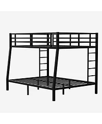 Metal Full Xl over Queen Bunk Bed for Teens and Adults, Space-Saving/Noise Reduced/No Box Spring Needed
