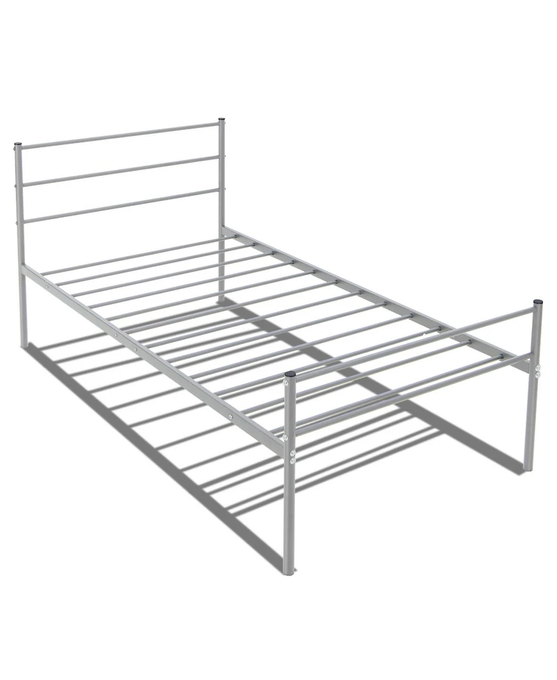 Twin Size Metal Bed Frame Platform with Headboard