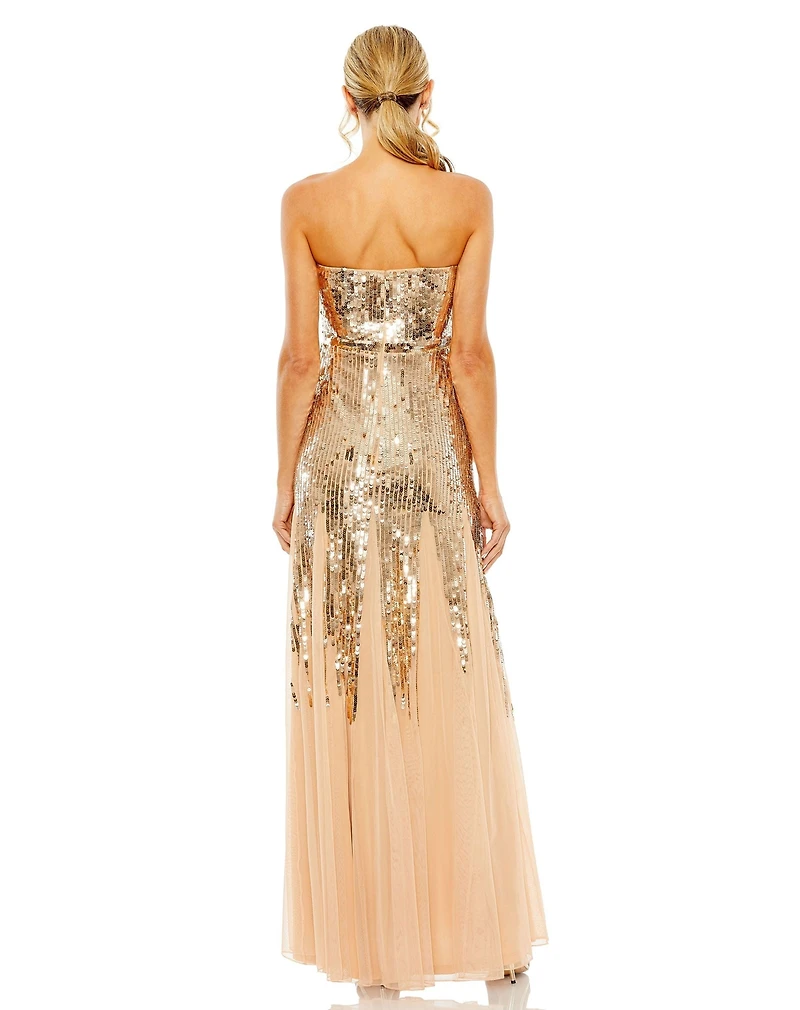 Mac Duggal Women's Sleeveless Sequin Mesh Gown