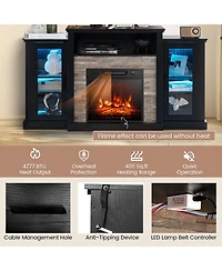 Fireplace Tv Stand with 16-Color Led Lights for TVs up to 65 Inch